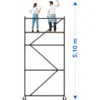 Trabattello Ponteggio Acciaio 160x80 cm Mezzopiano Ruote Lavoro 510 cm