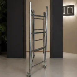 Trabattello Ponteggio Acciaio 160x80 cm Mezzopiano Ruote Lavoro 510 cm