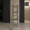 Trabattello Ponteggio Acciaio Altezza 510 cm Mezzopiano Ruote Girevoli
