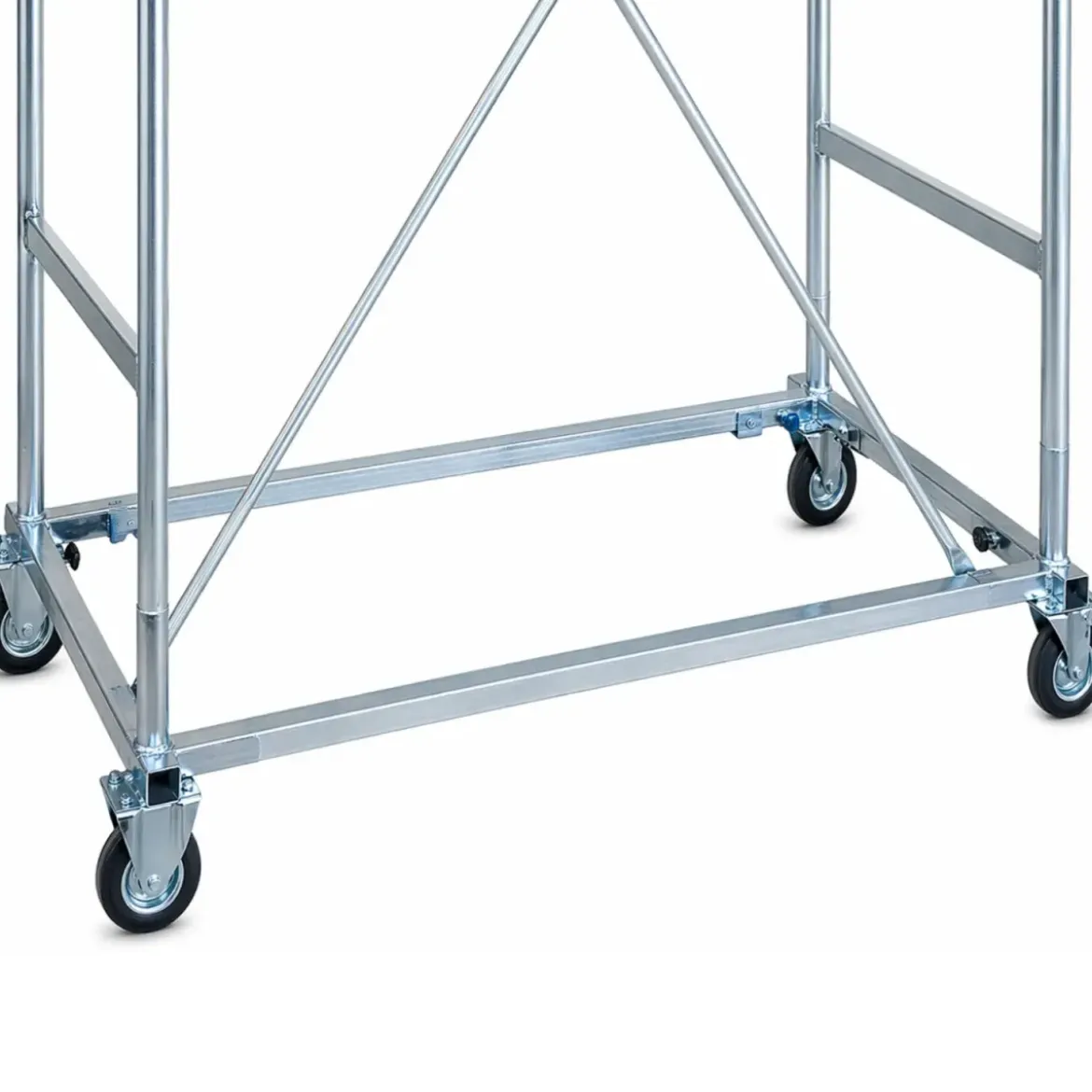 Trabattello Ponteggio Acciaio Piano con Botola Parapetto Ruote 520 cm