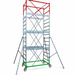 Trabattello Ponteggio Lavoro 590 cm Professionale con Piano Parapetto