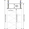 Trabattello Ponteggio Lavoro 950 cm Professionale con Piano Parapetto
