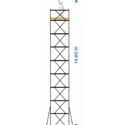 Trabattello Ponteggio Professionale h1430 cm con Piano Parapetto Aste