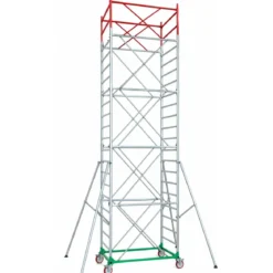 Trabattello Ponteggio Professionale h830 cm con Piano Parapetto Aste