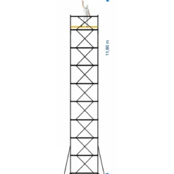 Trabattello Ponteggio Professionale con Botola Parapetto Aste h1190 cm