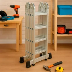 Trabattello Scala 4x3 Multifunzione Max 150kg Lavori Casa Ponteggio Bricolage