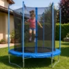 Trampolino Elastico 183 cm per Bambini Rete Sicurezza da Esterno