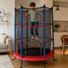 Trampolino Elastico 140 cm per Bambini Rete Sicurezza Interno Esterno