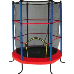 Trampolino Elastico 140 cm per Bambini Rete Sicurezza Interno Esterno