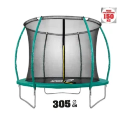 Trampolino Tappeto Elastico 305 cm Diametro Bambini Rete Sicurezza da Giardino