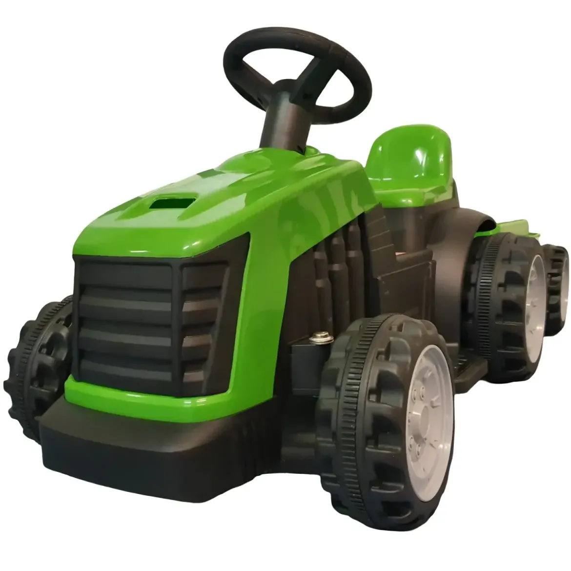 Trattore Elettrico per Bambini 6V Verde con Rimorchio Staccabile