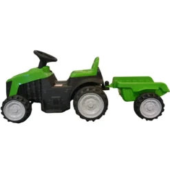 Trattore Elettrico per Bambini 6V Verde con Rimorchio Staccabile