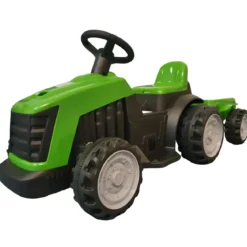 Trattore Elettrico per Bambini 6V Verde con Rimorchio Staccabile