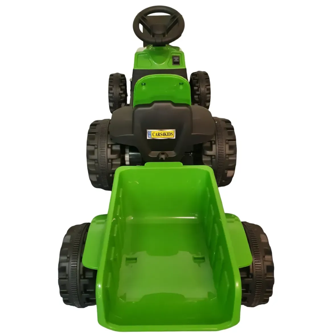 Trattore Elettrico per Bambini 6V Verde con Rimorchio Staccabile