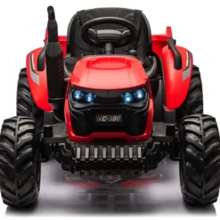 Trattore Elettrico per Bambini 24V Rosso con Rimorchio Ribaltabile