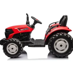 Trattore Elettrico per Bambini 24V Rosso con Rimorchio Ribaltabile