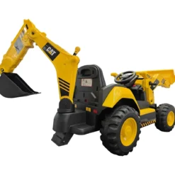 Trattore Escavatore Elettrico per Bambini 12V Giallo Caterpillar Telecomando