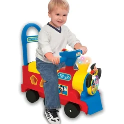 Treno Cavalcabile Topolino per Bambini Disney con Suoni e Luci