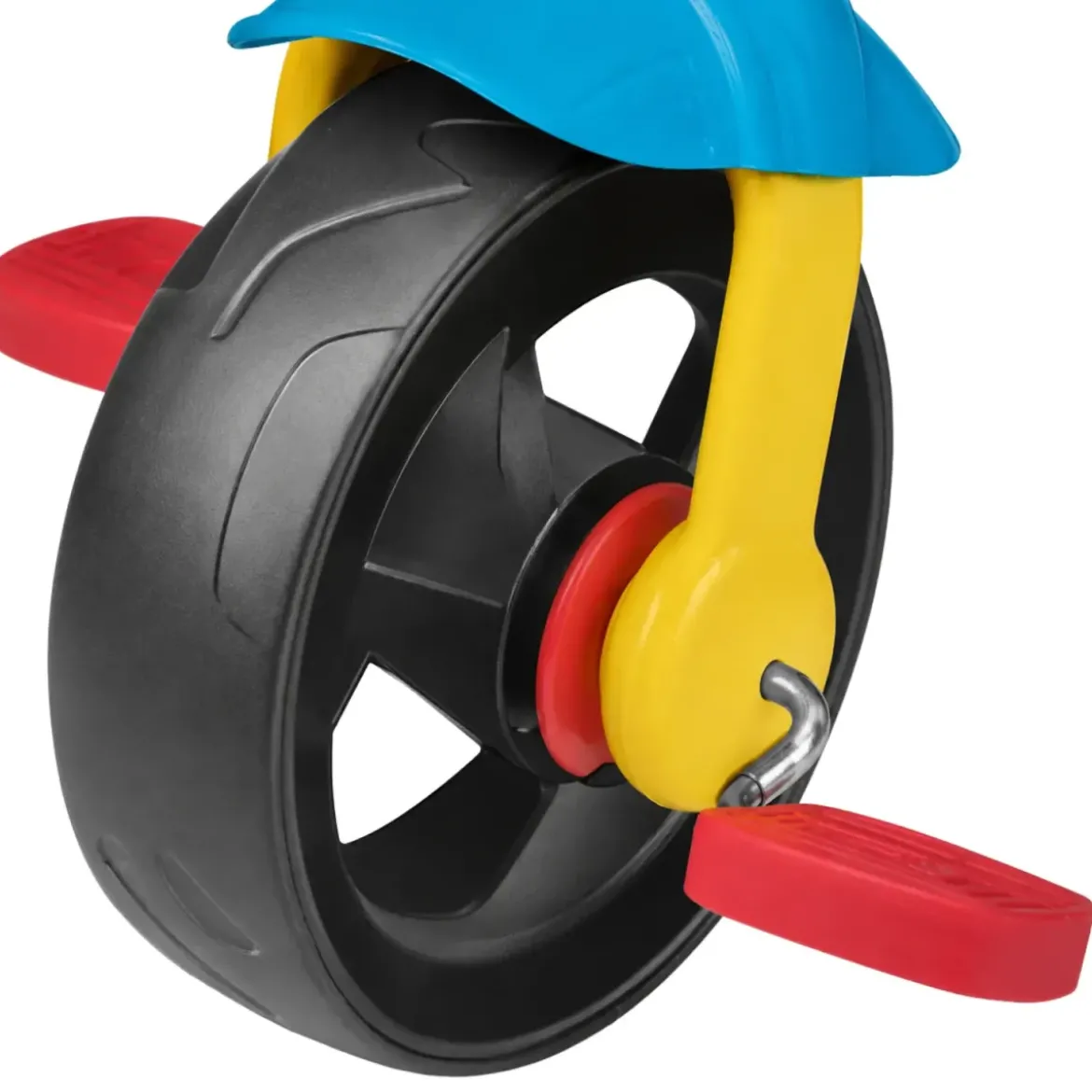 Triciclo Bambini Blu Rosso Giallo in Metallo Cestino Ribalta Cintura
