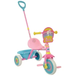 Triciclo Bambini con Maniglia Regolabile Removibile Barbie Ruote EVA