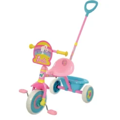 Triciclo Bambini con Maniglia Regolabile Removibile Barbie Ruote EVA