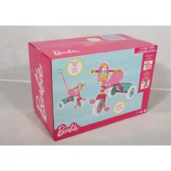 Triciclo Bambini con Maniglia Regolabile Removibile Barbie Ruote EVA