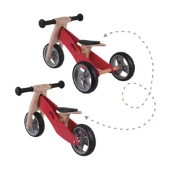 Triciclo Bicicletta per Bambina Legno Rosa Pedagogica Senza Pedali a Spinta Bici