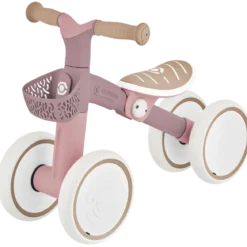 Triciclo Cavalcabile Rosa Ergonomico Ecologico Cestino per Equilibrio