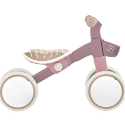 Triciclo Cavalcabile Rosa Ergonomico Ecologico Cestino per Equilibrio