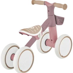 Triciclo Cavalcabile Rosa Ergonomico Ecologico Cestino per Equilibrio