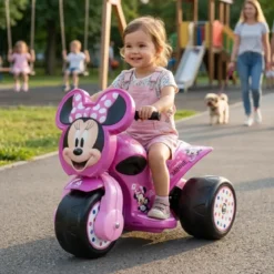 Triciclo Elettrico per Bambini 6V Minnie Disney Rosa Caricabatterie