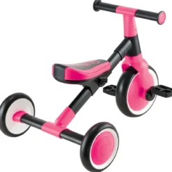 Triciclo Evolutivo Bambini 2 in 1 Rosa Neon Bici Pedali Removibili
