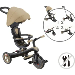 Triciclo Evolutivo 4 in 1 Maniglione Regolabile Balance Bike Beige