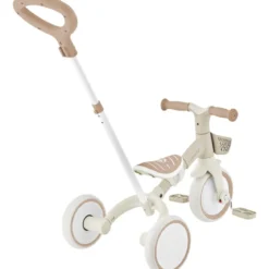 Triciclo Evolutivo per Bambini 3 in 1 Beige Regolabile Ecologico