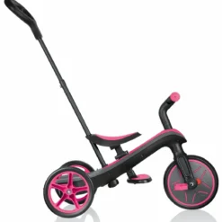 Triciclo Evolutivo per Bambini 4 in 1 Nero Rosa Neon Regolabile