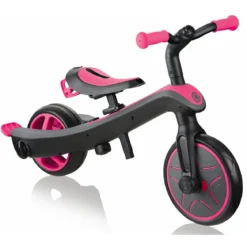Triciclo Evolutivo per Bambini 4 in 1 Nero Rosa Neon Regolabile