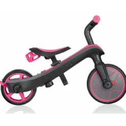 Triciclo Evolutivo per Bambini 4 in 1 Nero Rosa Neon Regolabile