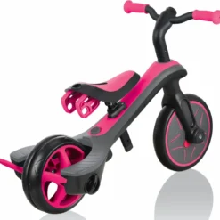 Triciclo Evolutivo per Bambini 4 in 1 Nero Rosa Neon Regolabile