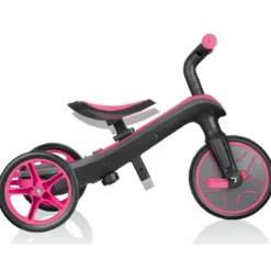 Triciclo Evolutivo per Bambini 4 in 1 Nero Rosa Neon Regolabile