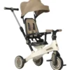 Triciclo Evolutivo per Bambini Beige Sedile Girevole Cappotta Tessuto