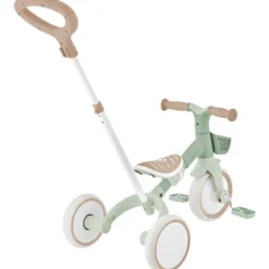 Triciclo Evolutivo per Bambini 3 in 1 Verde Salvia Regolabile Ecologico