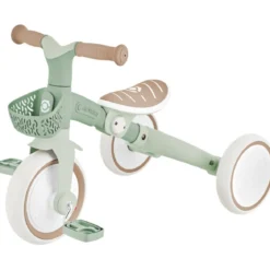 Triciclo Evolutivo per Bambini 3 in 1 Verde Salvia Regolabile Ecologico