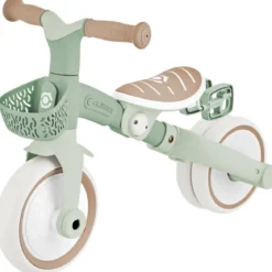 Triciclo Evolutivo per Bambini 3 in 1 Verde Salvia Regolabile Ecologico
