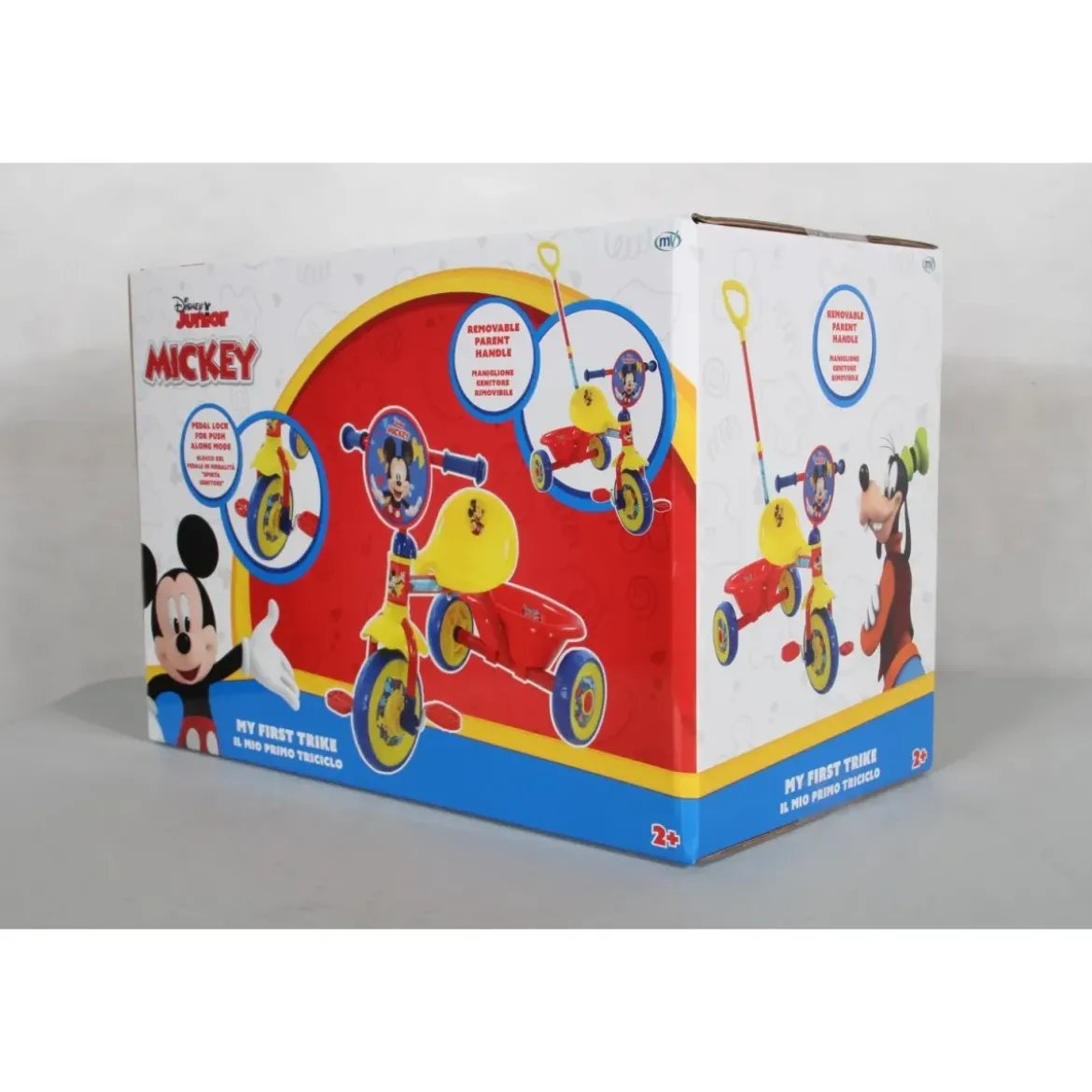 Triciclo per Bambini Maniglia Regolabile Topolino Disney Ruote EVA