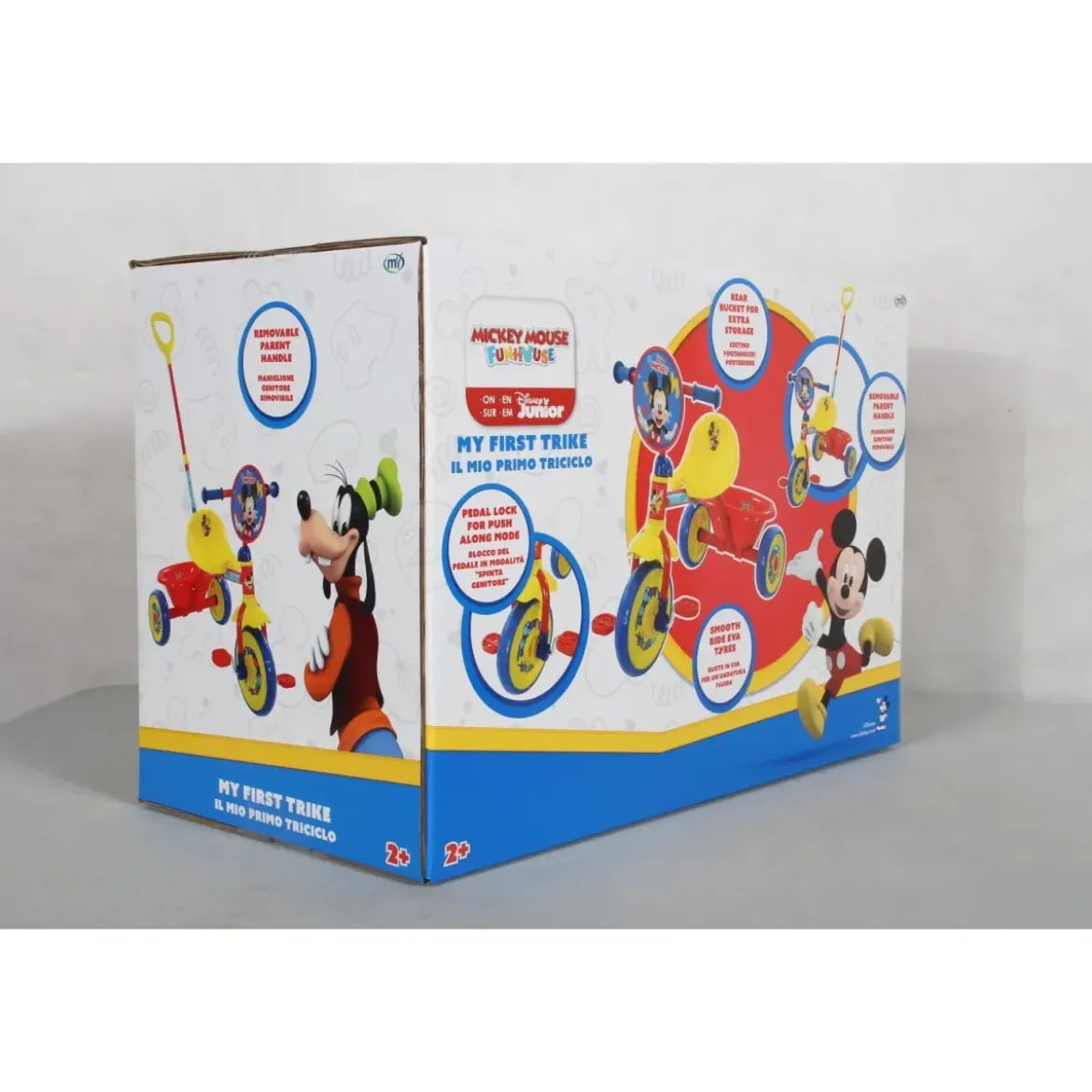 Triciclo per Bambini Maniglia Regolabile Topolino Disney Ruote EVA