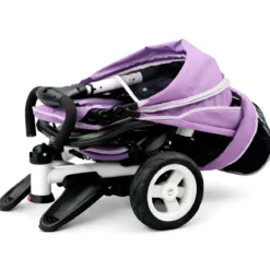 Triciclo per Bambini Rosa Pieghevole Sedile Girevole Cappottina 1+