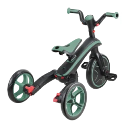 Triciclo Pieghevole 4 in 1 per Bambini Verde Oliva con Ruote EVA