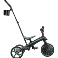 Triciclo Pieghevole 4 in 1 per Bambini Verde Oliva con Ruote EVA