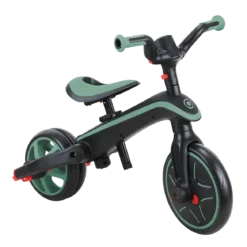 Triciclo Pieghevole 4 in 1 per Bambini Verde Oliva con Ruote EVA