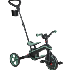 Triciclo Pieghevole 4 in 1 per Bambini Verde Oliva con Ruote EVA